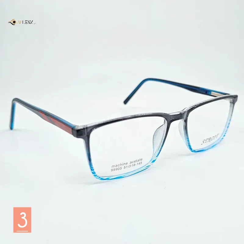 عکس نمای 45 درجه عینک طبی مردانه رنگ black,blue|glossy