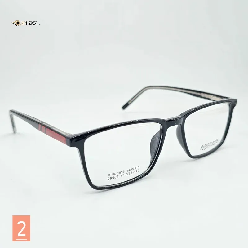 عکس نمای 45 درجه عینک طبی مردانه رنگ black,red|glossy
