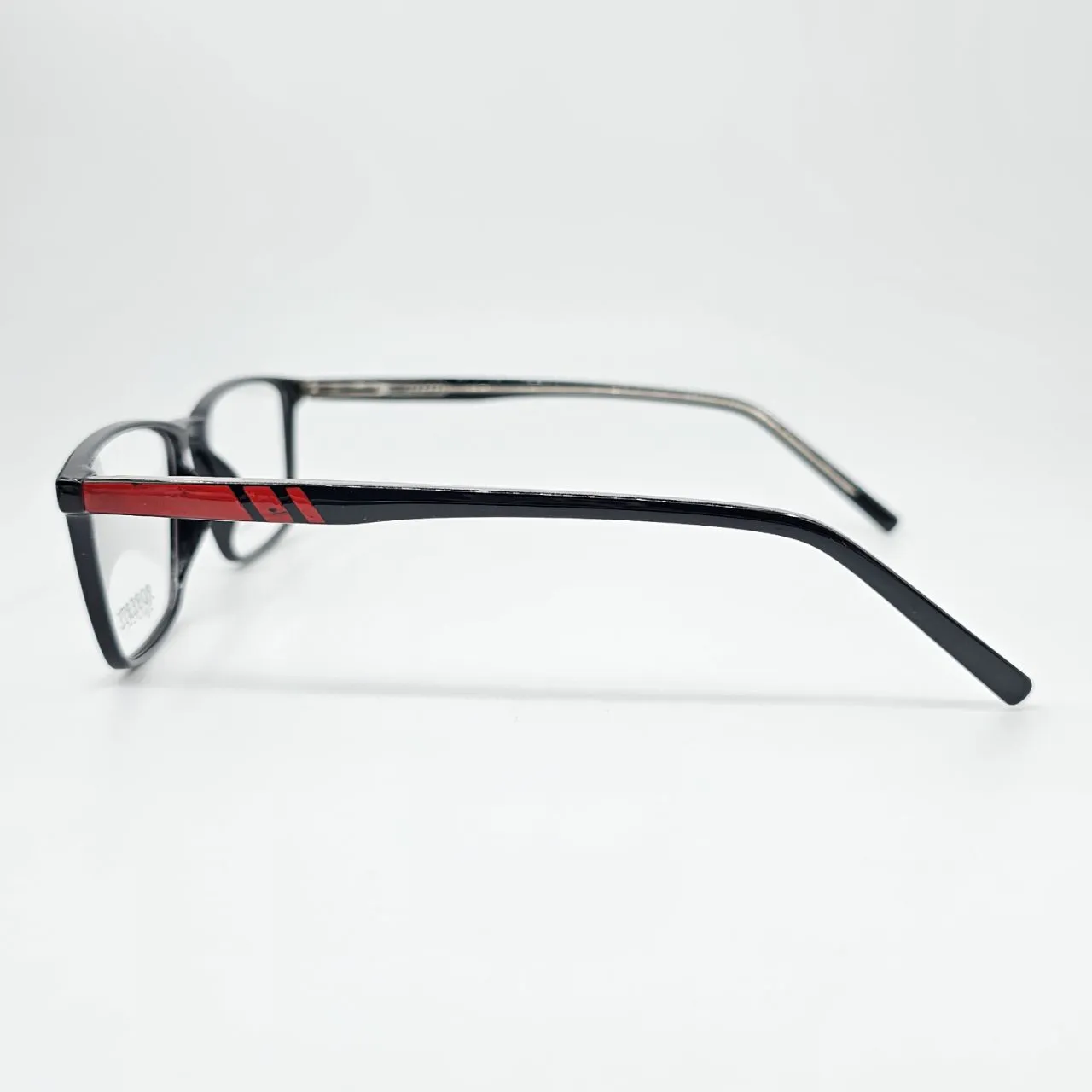 عکس نمای دسته عینک طبی مردانه رنگ black,red|glossy