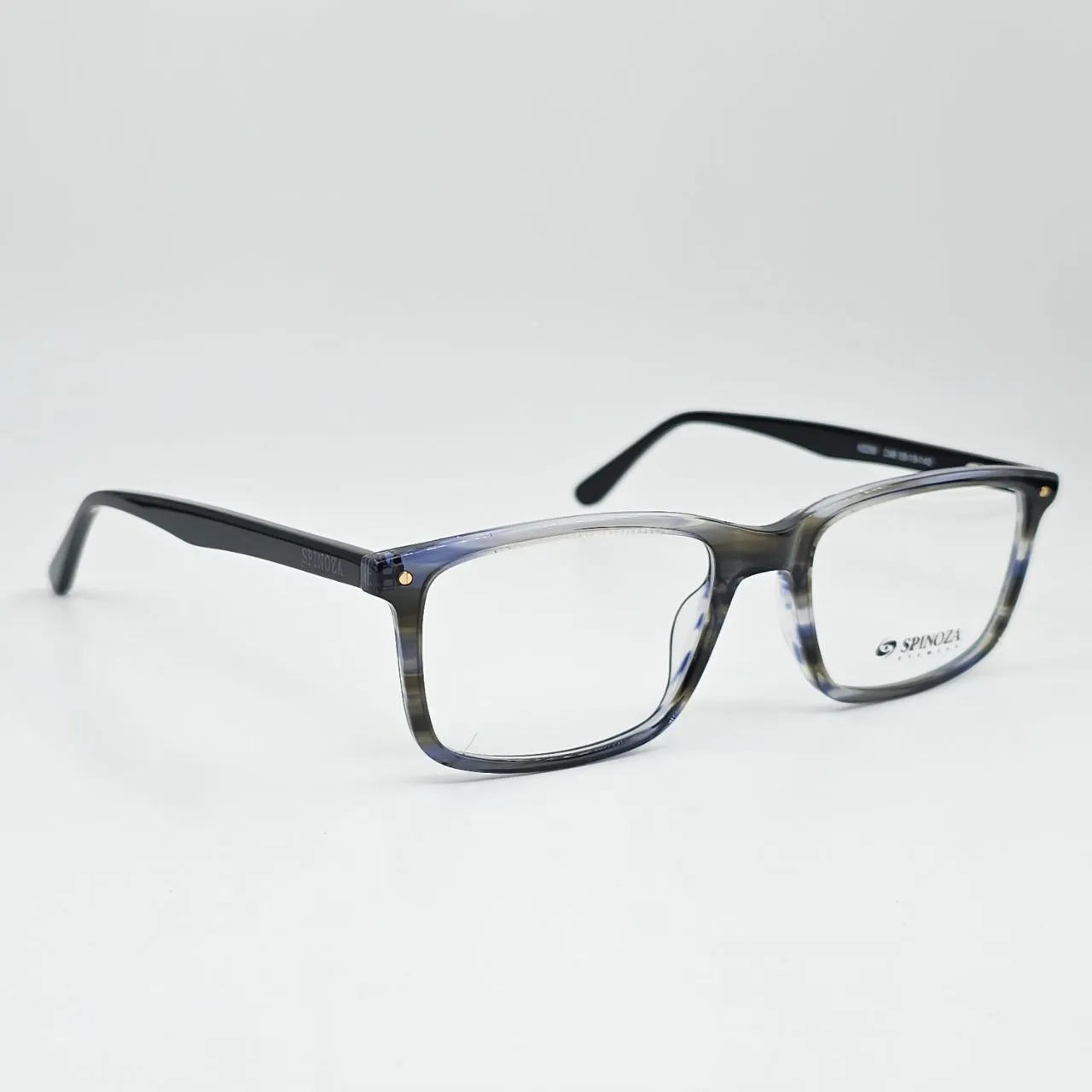 عکس نمای 45 درجه فریم عینک طبی کائوچو SPINOZA رنگ black,blue