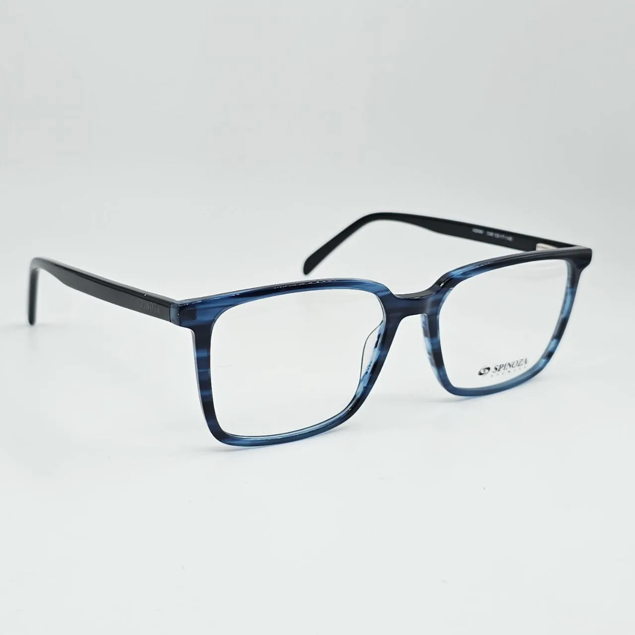 عکس نمای 45 درجه عینک طبی مردانه Spinoza فریم کائوچو استیت رنگ blue