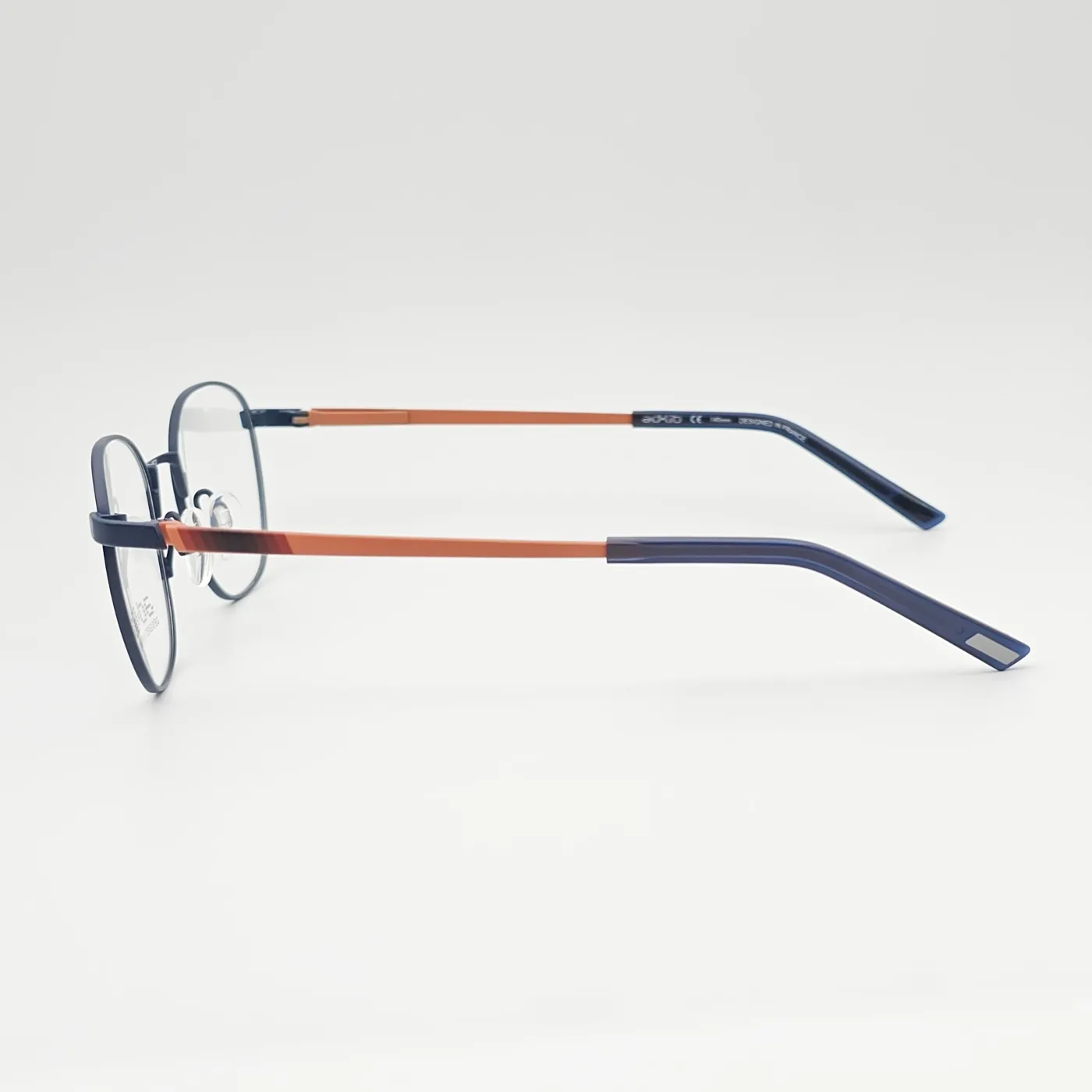 عکس نمای دسته عینک طبی فلزی زنانه و مردانه رنگ navy,orange:سرمه‌ای