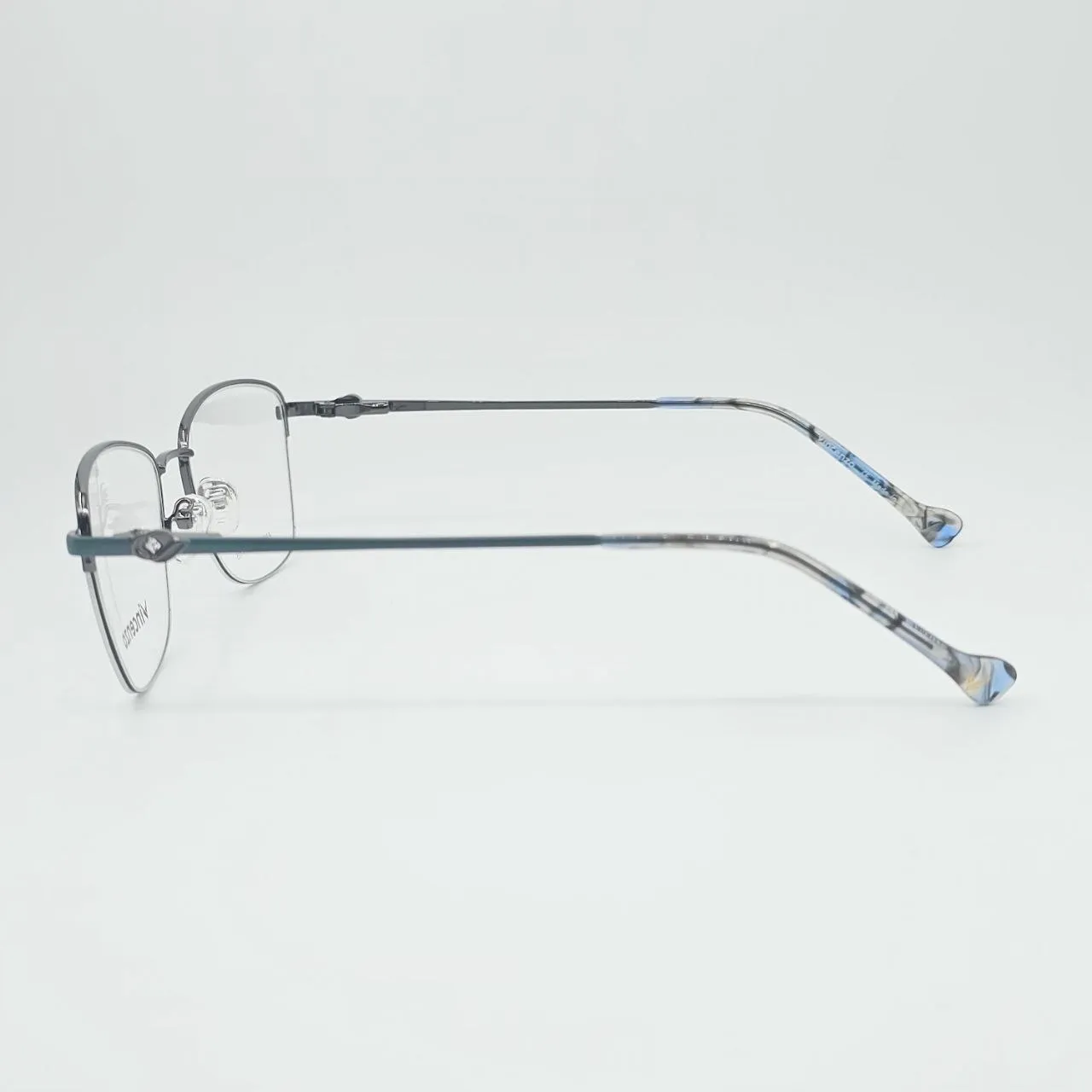 عکس نمای دسته عینک فلزی برند Vincenzo رنگ silver,blue