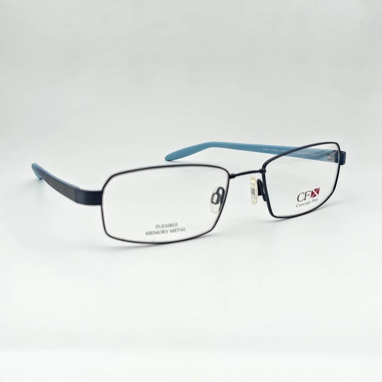 عکس نمای 45 درجه عینک طبی charmant CF concept Flex رنگ navy