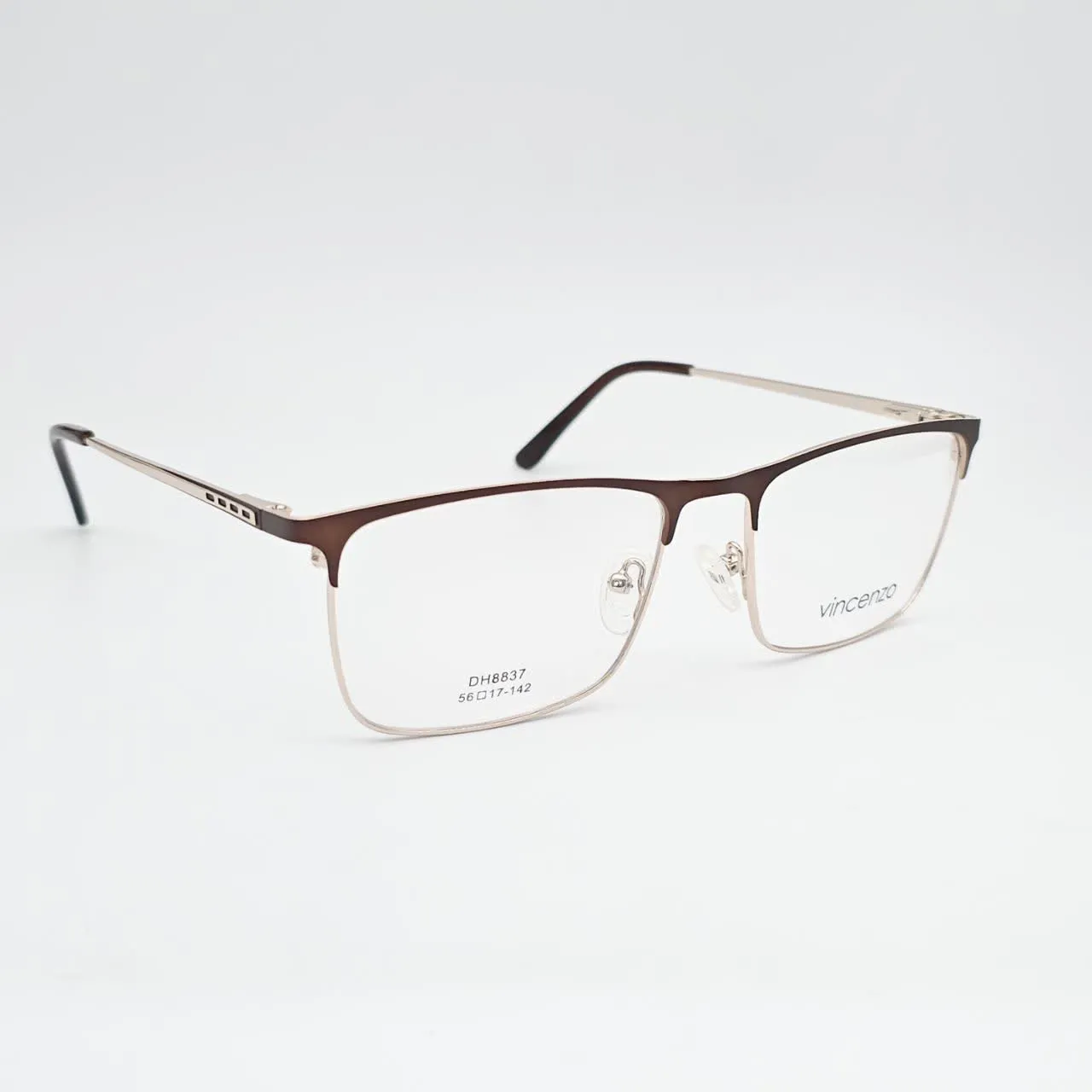 عکس نمای 45 درجه عینک طبی مردانه فلزیVINCENZO رنگ gold,brown