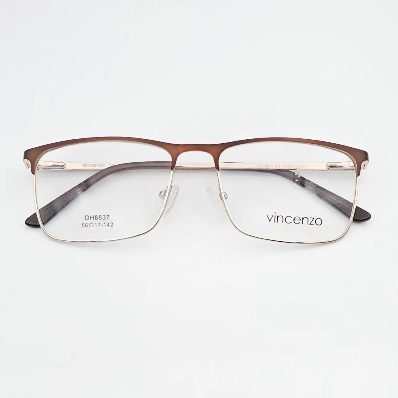 عکس نمای از بالا عینک طبی مردانه فلزیVINCENZO رنگ gold,brown