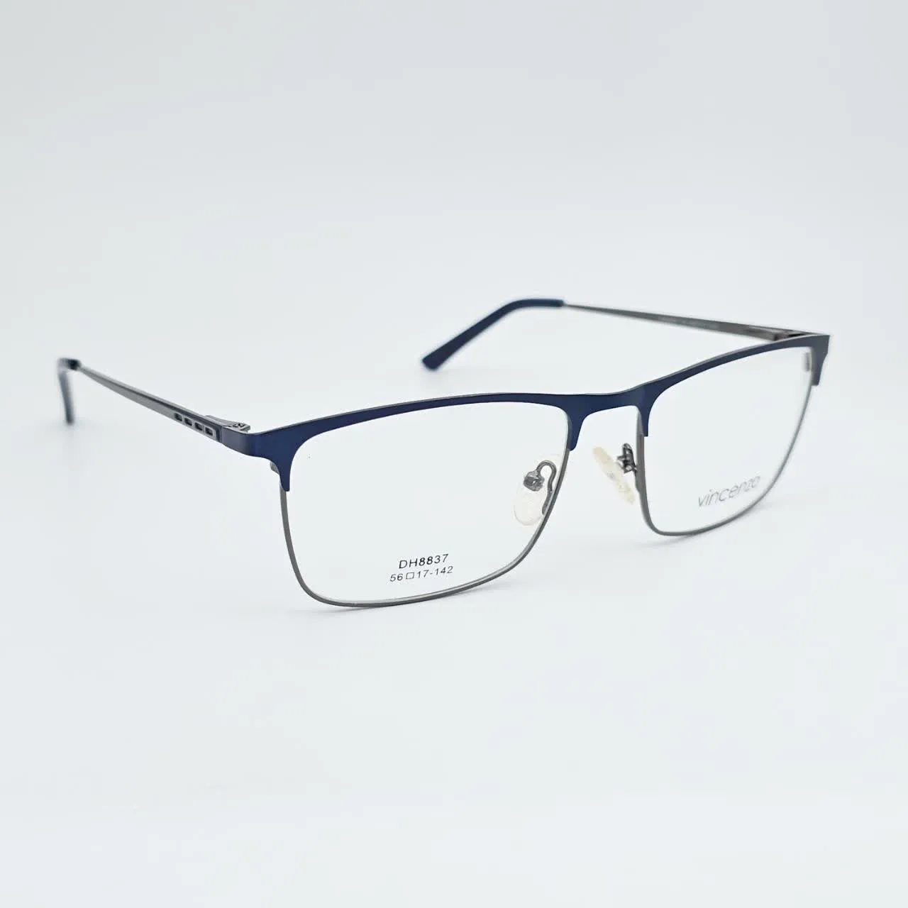 عکس نمای 45 درجه عینک طبی مردانه فلزیVINCENZO رنگ gray,navy