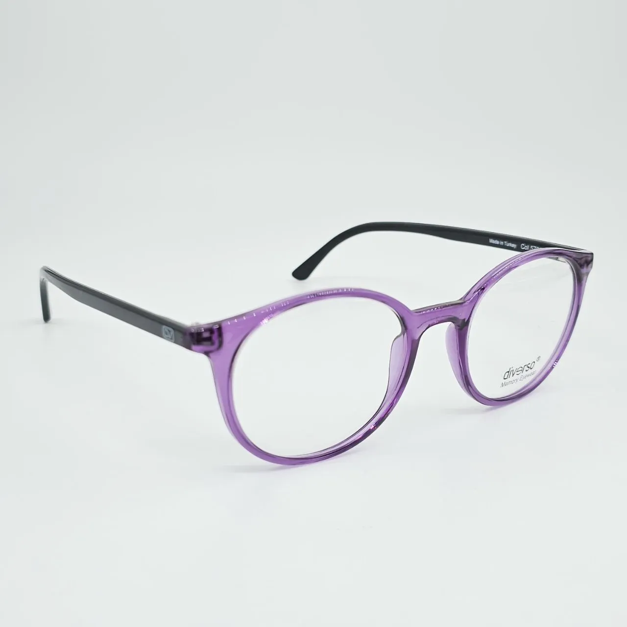 عکس نمای 45 درجه عینک طبی نشکن DIVERSO مدل TR90 رنگ black,purple