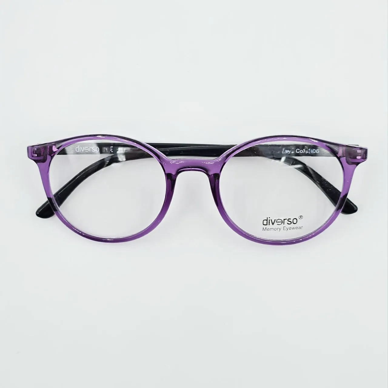 عکس نمای از بالا عینک طبی نشکن DIVERSO مدل TR90 رنگ black,purple
