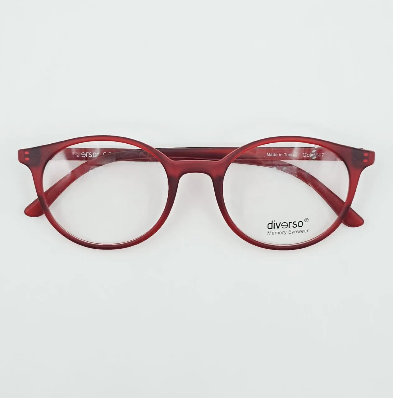 عکس نمای از بالا عینک طبی نشکن DIVERSO مدل TR90 رنگ red