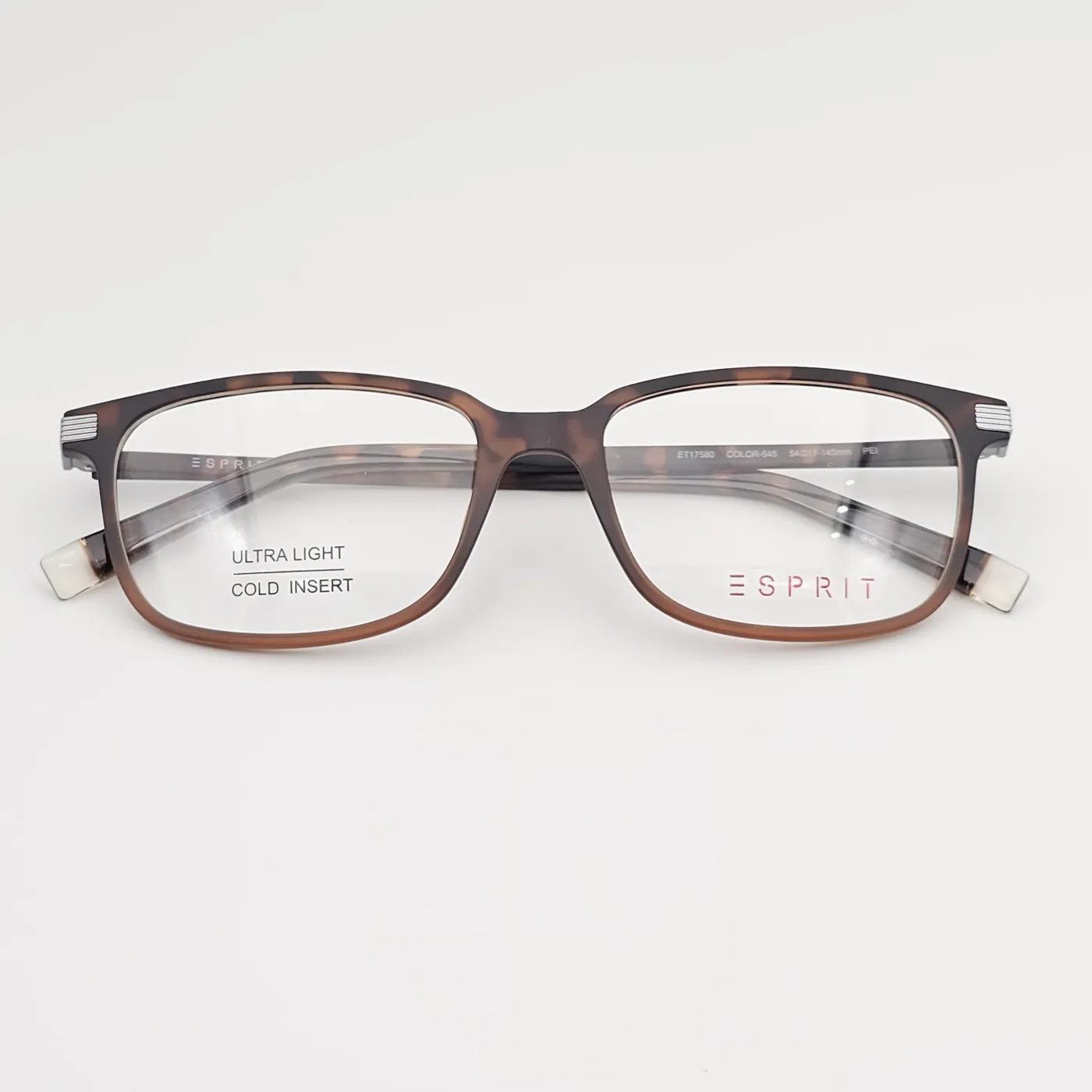 عکس نمای از بالا عینک طبی کائوچویی برندESPRIT رنگ black,brown:قهوه‌ای پلنگی سایه‌روشن مات
