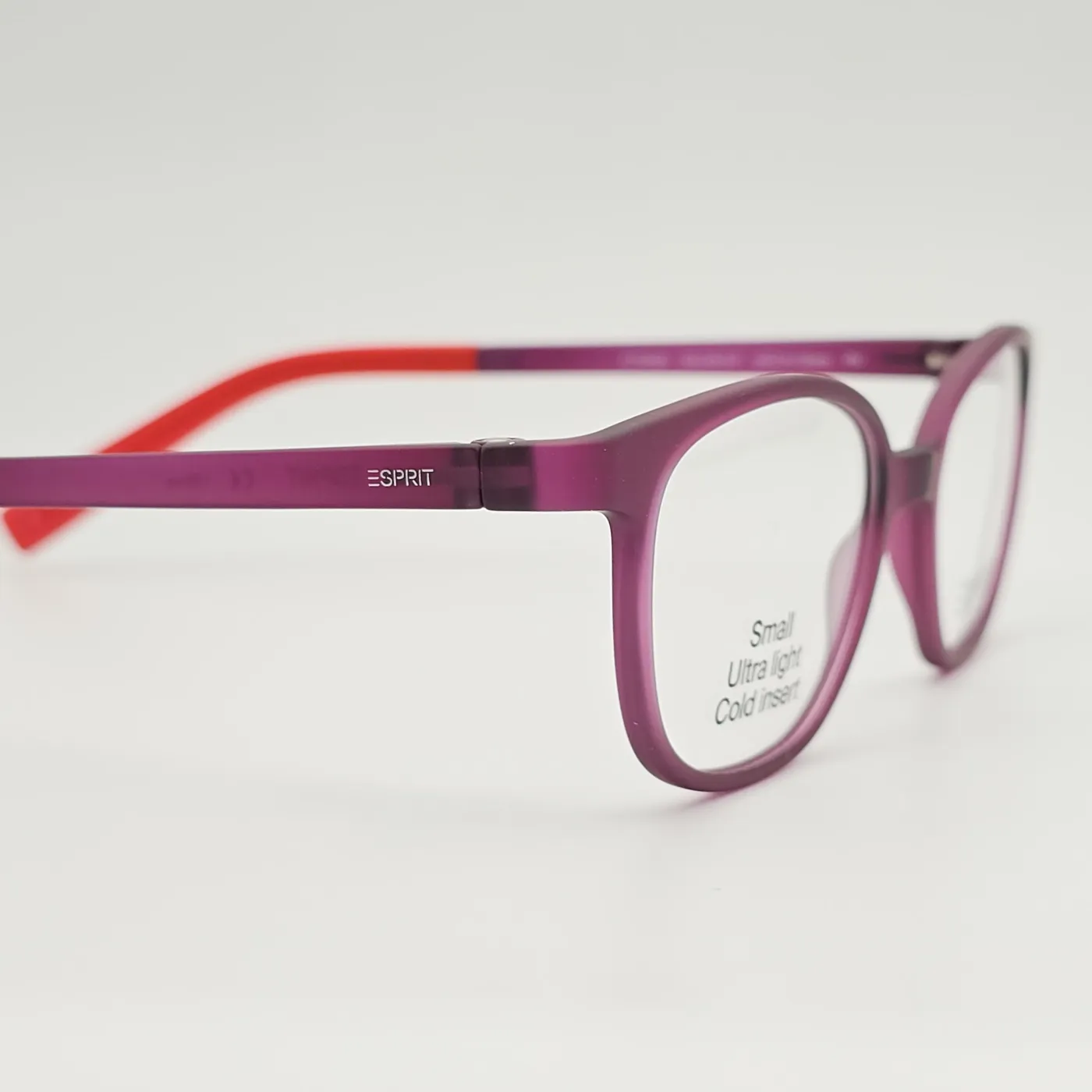 عکس بقیه موارد عینک بچه گانه نشکن برندESPRIT رنگ purple:بنفش مات با دسته‌های نارنجی-مرجانی