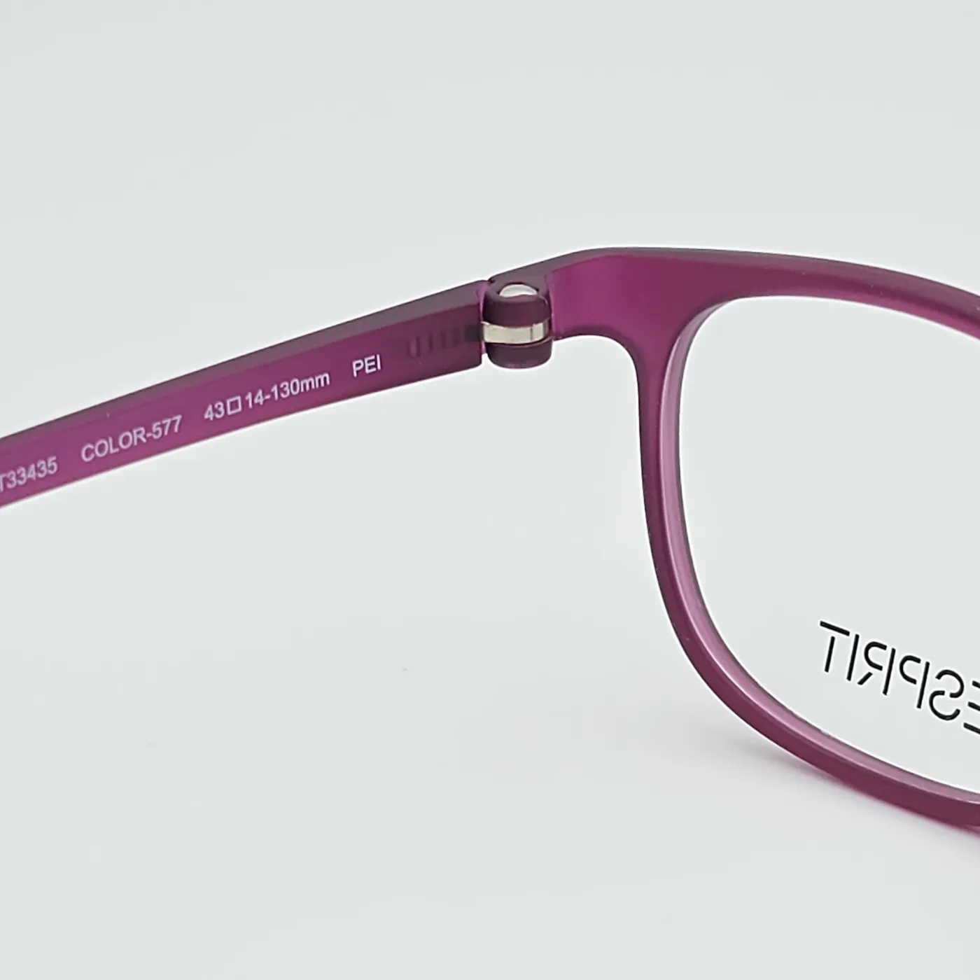 عکس بقیه موارد عینک بچه گانه نشکن برندESPRIT رنگ purple:بنفش مات با دسته‌های نارنجی-مرجانی