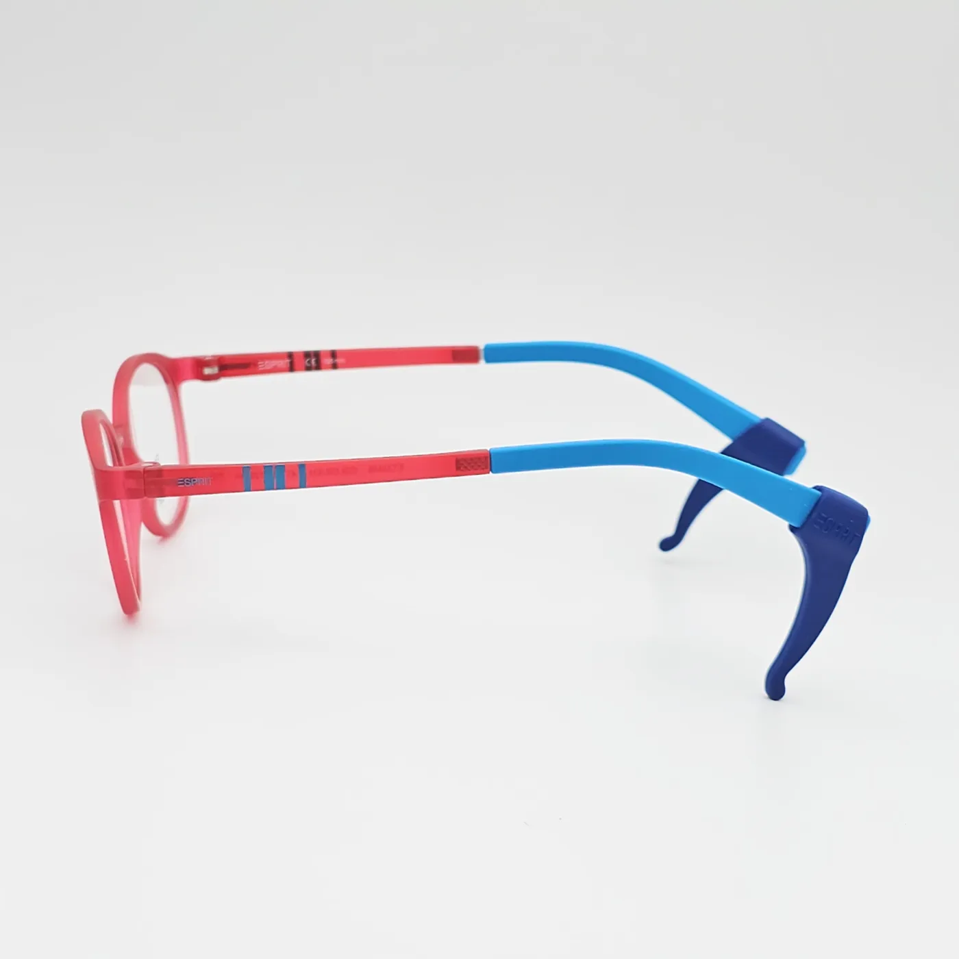 عکس بقیه موارد عینک بچه گانه نشکن برندESPRIT رنگ blue,red:قرمز مات با دسته‌های آبی اقیانوسی