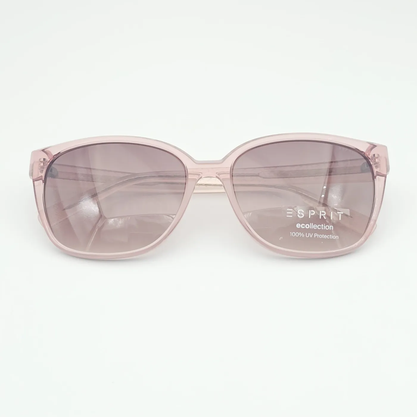 عکس نمای از بالا عینک افتابی برندESPRIT رنگ pink:صورتی کریستالی شفاف با عدسی سایه‌روشن
