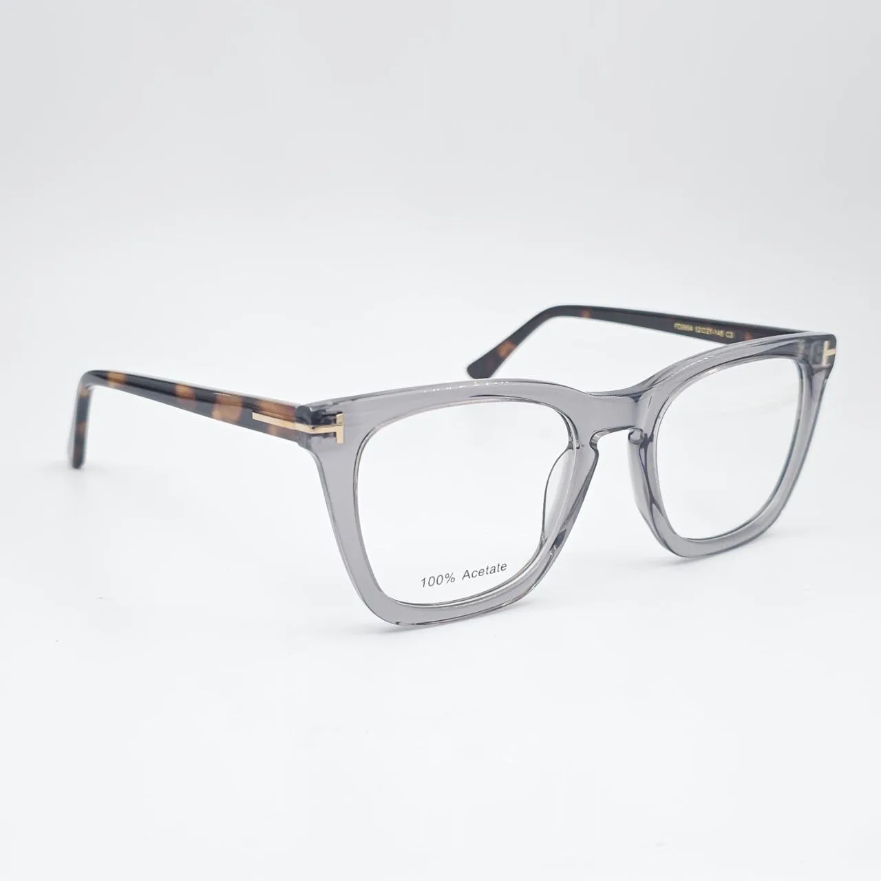 عکس نمای 45 درجه عینک طبی کائوچو استیت رنگ gray,leopard
