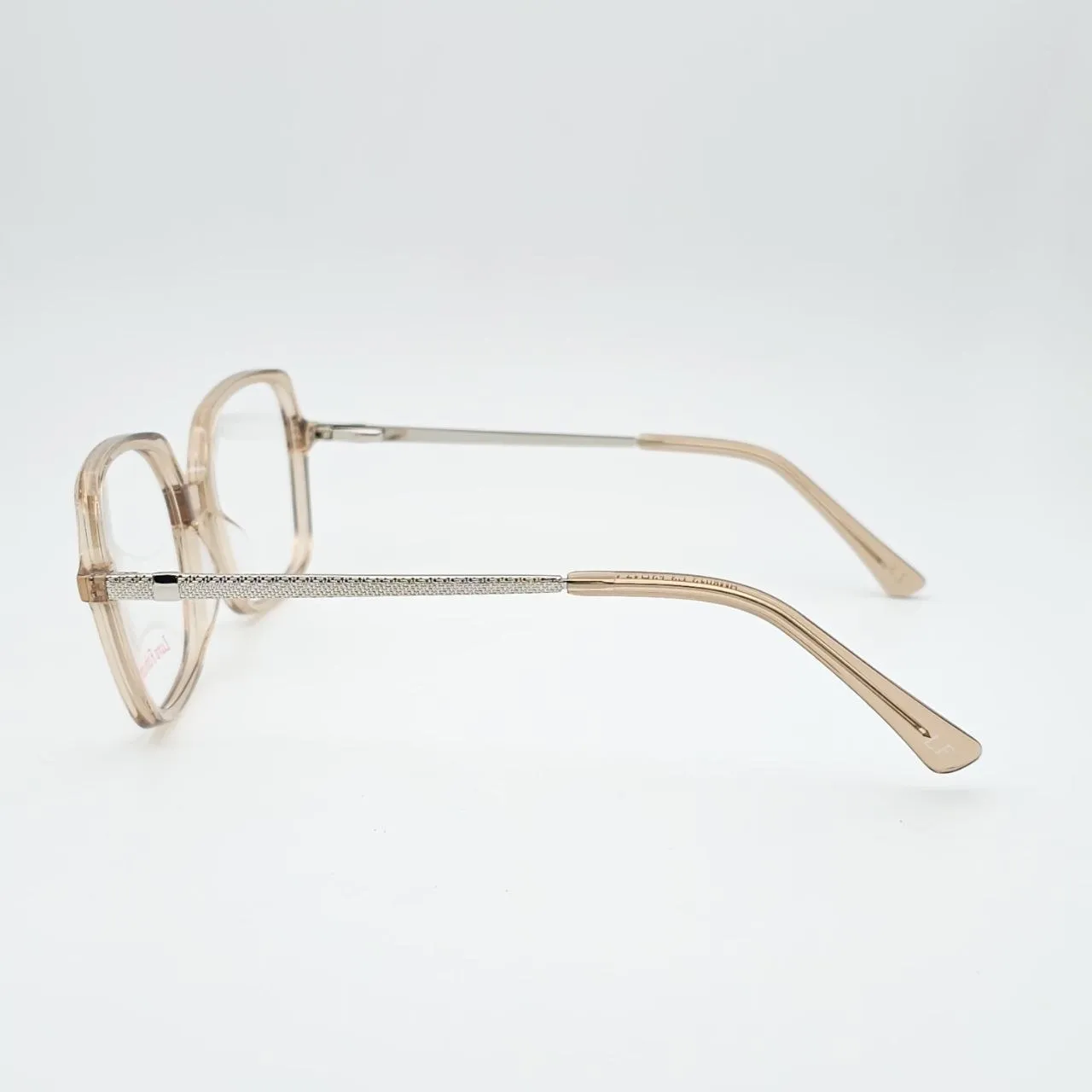 عکس نمای دسته عینک طبی رنگ بژ مربعی برند LARA FABIAN  مدل HM8012 رنگ gold,beige