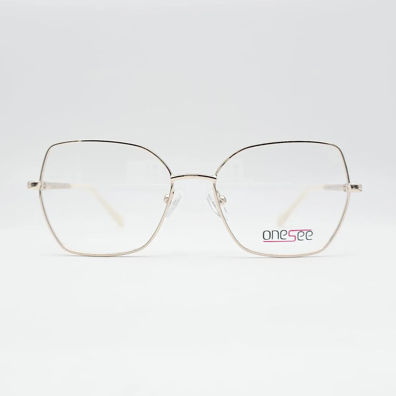عینک طبی فلزی گربه‌ای OneSee - سفید / طلایی