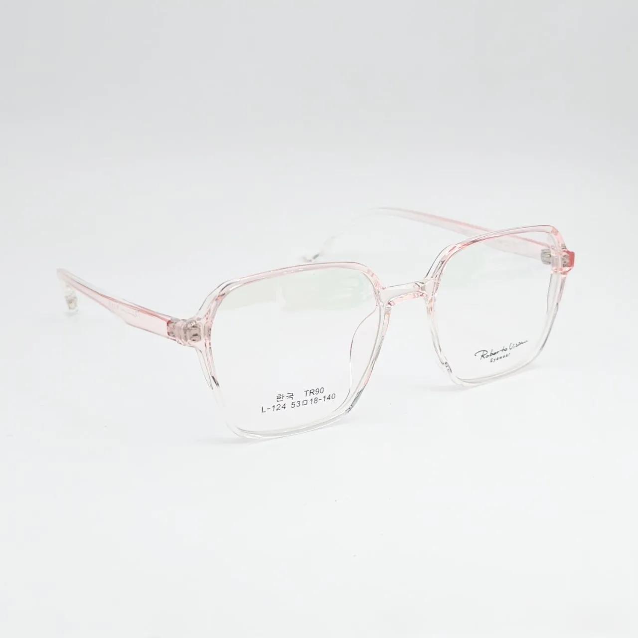 عکس نمای 45 درجه عینک طبی Roberto Vizzani رنگ pink,transparent
