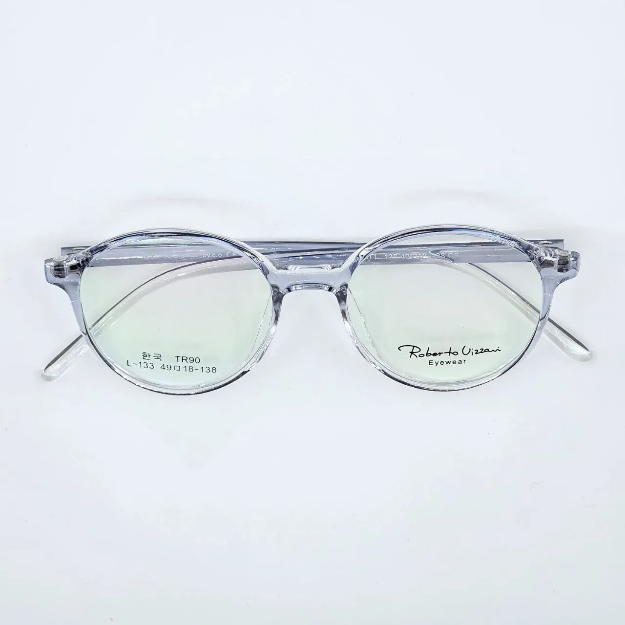 عکس نمای از بالا عینک طبی شفاف TR-90 برند ROBERTO رنگ blue,transparent
