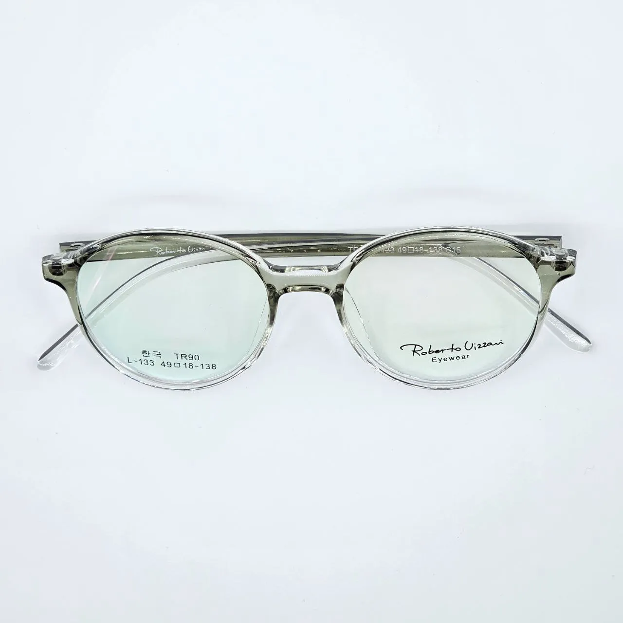 عکس نمای از بالا عینک طبی شفاف TR-90 برند ROBERTO رنگ green,transparent