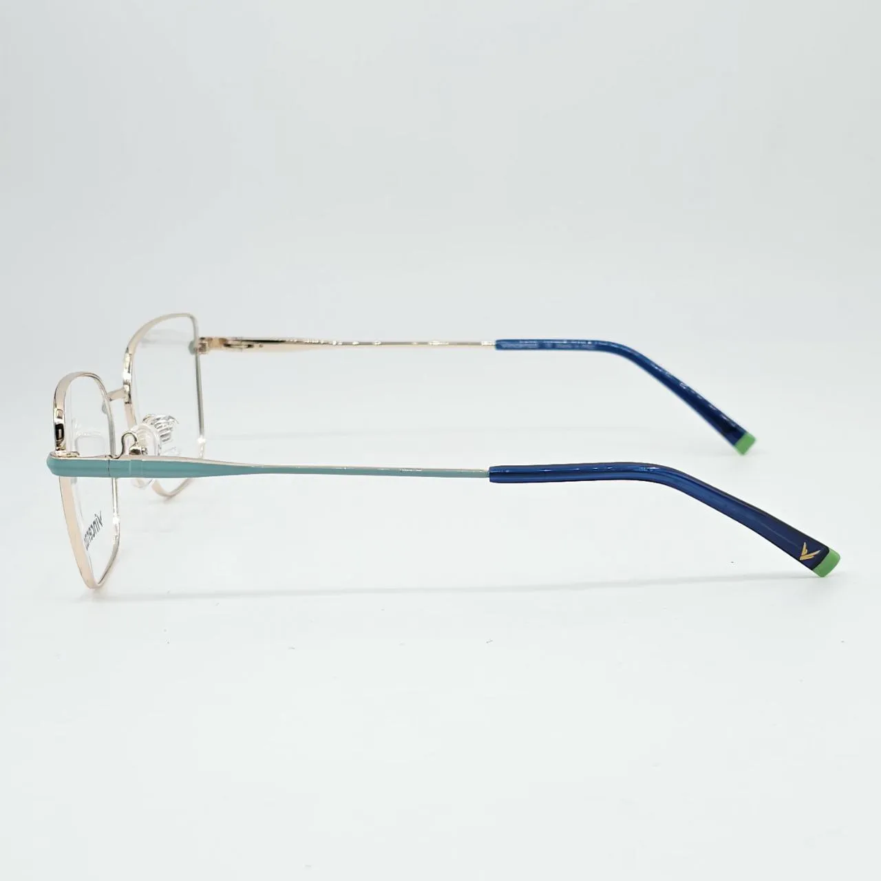 عکس نمای 45 درجه عینک طبی زنانه فلزی Vincenzo رنگ gold,blue