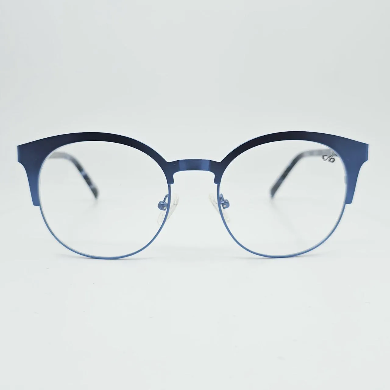 خرید عینک طبی فلزی رنگی با کاور آفتابی رنگ blue