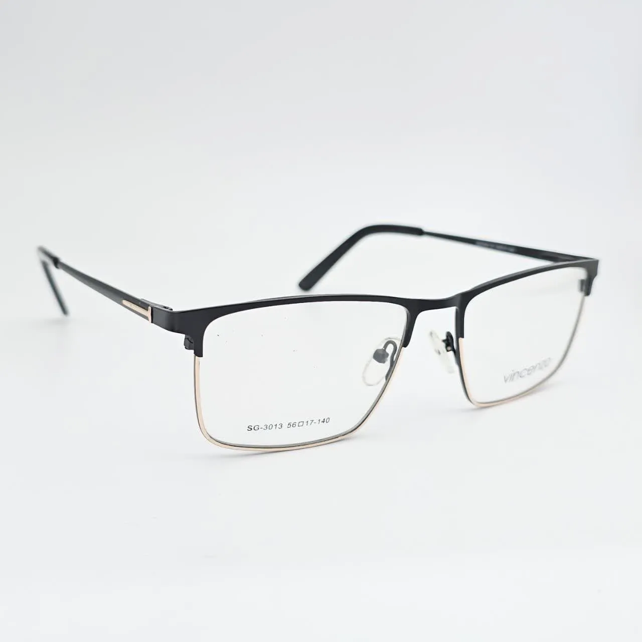 عکس نمای 45 درجه عینک طبی مردانه فلزی Vincenzo رنگ black,gold