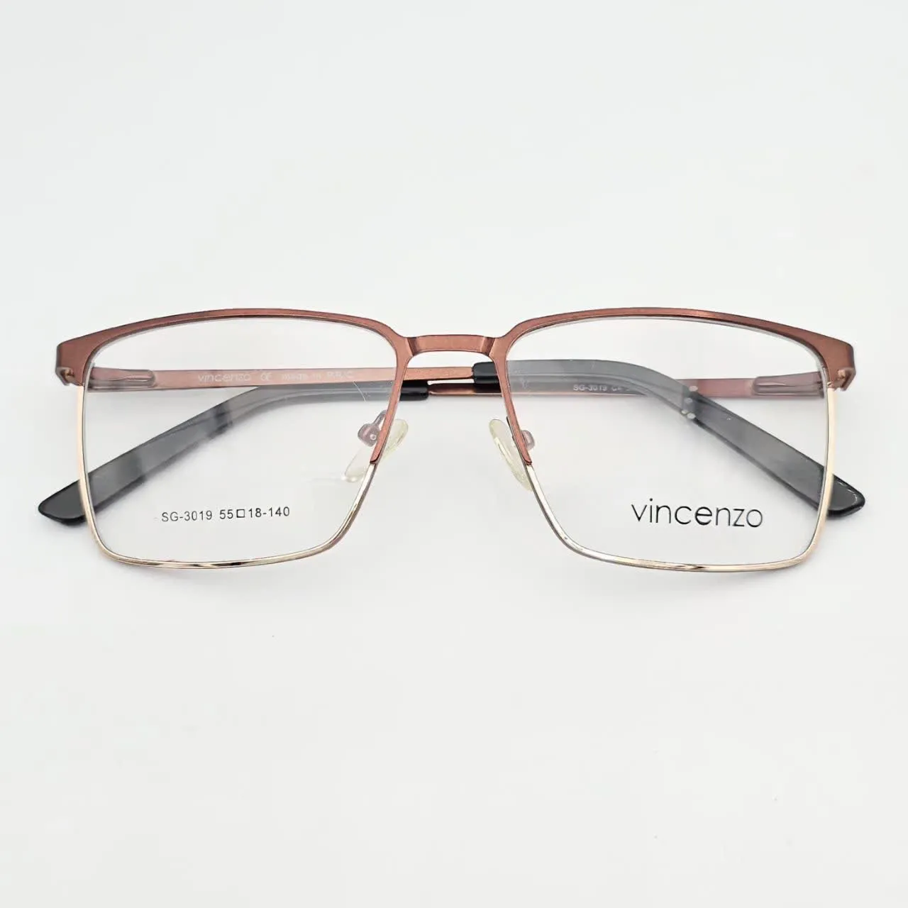 عکس نمای دسته عینک طبی مردانه فلزی VINCENZO رنگ gold,brown