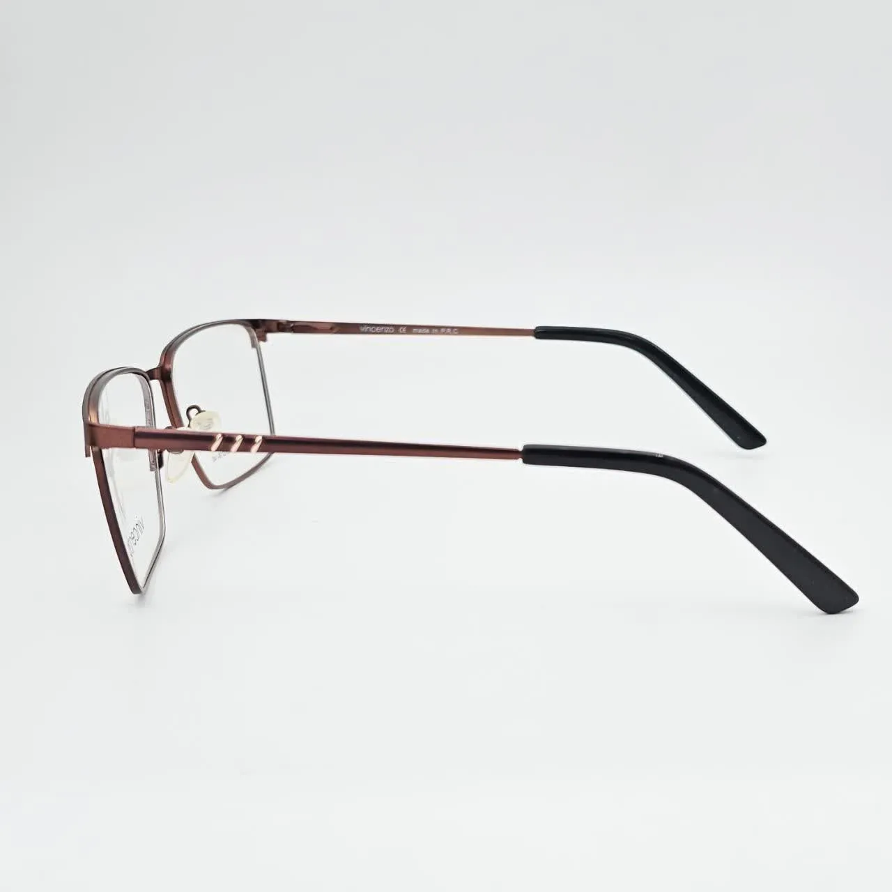 عکس نمای از بالا عینک طبی مردانه فلزی VINCENZO رنگ gold,brown