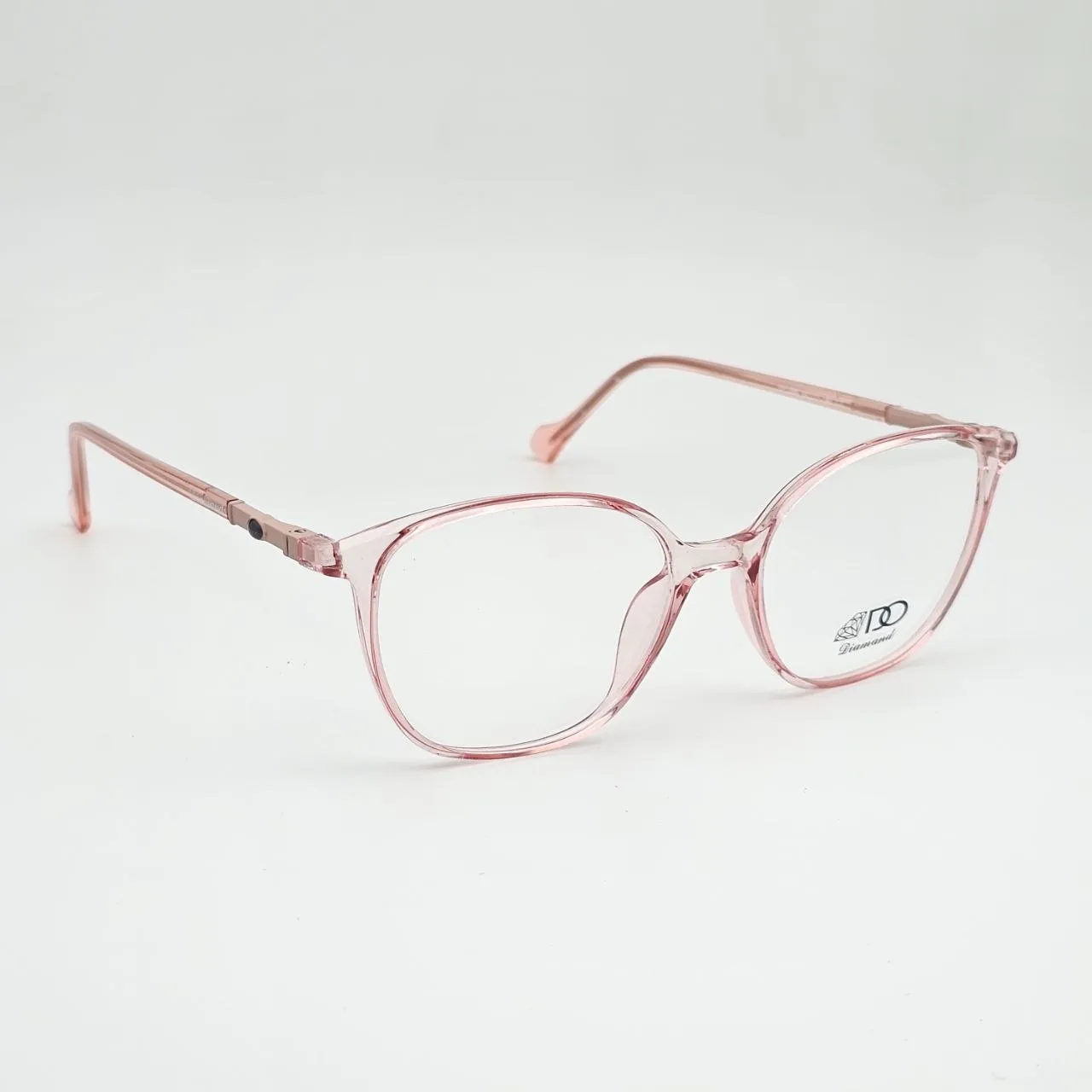 عکس نمای 45 درجه عینک طبی زنانه صورتی برند دیاموند کد SY1066 رنگ pink
