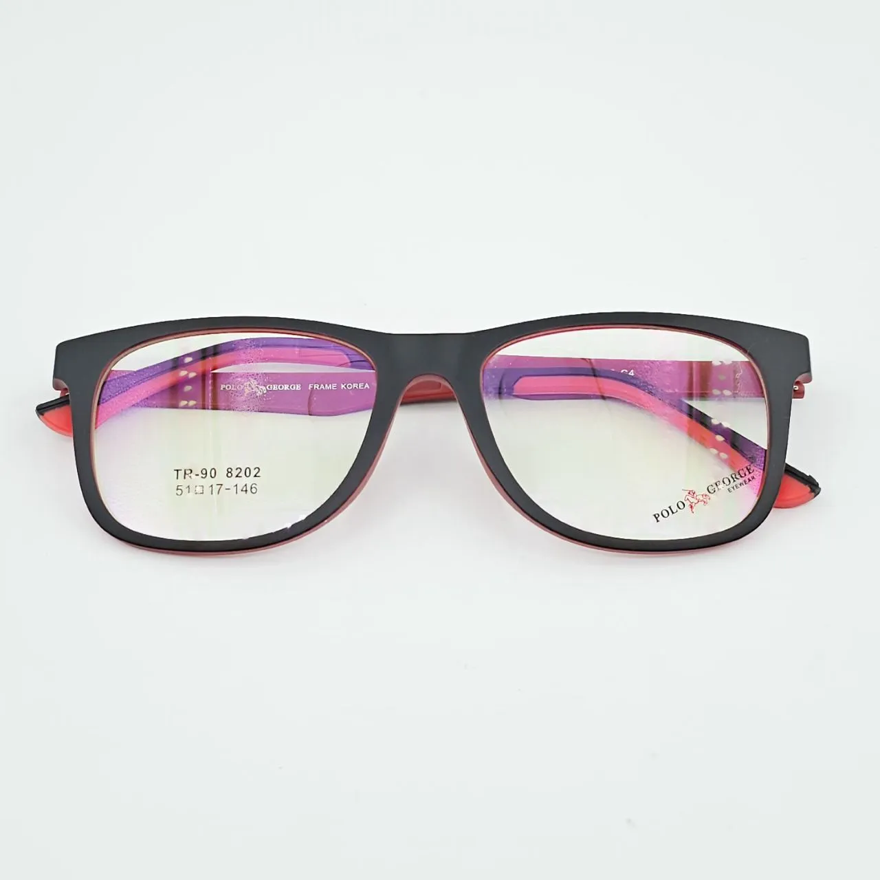 عکس نمای از بالا عینک کاور دار مگنتی برند POLO GEORGE رنگ black,red