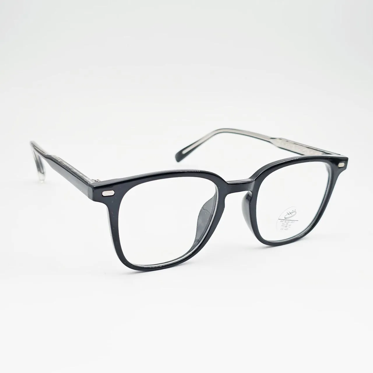 عکس نمای 45 درجه عینک طبی مربعیTR90 برند MOSCOT رنگ black