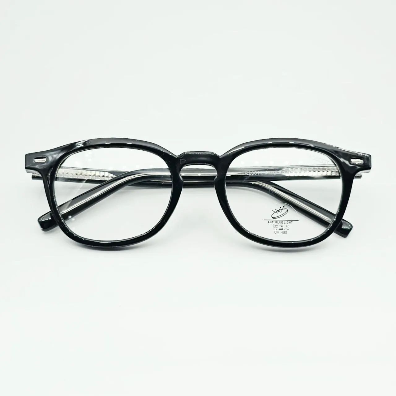 عکس نمای از بالا عینک طبی شفاف TR90 برند MOSCOT رنگ black