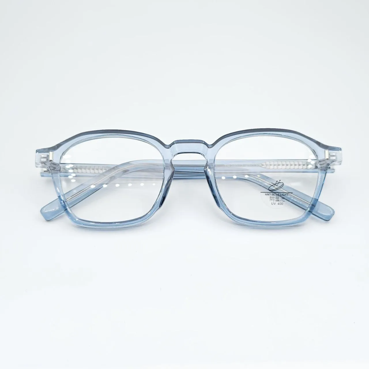 عکس نمای از بالا عینک طبی چند ضلعی TR90برند MOSCOT رنگ blue