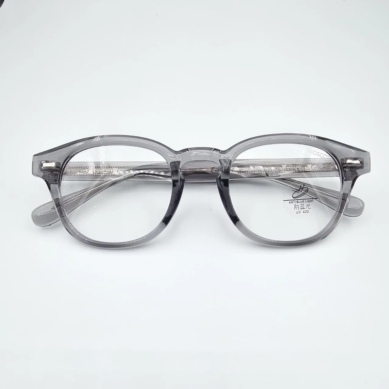 عکس نمای از بالا عینک طبی TR90 برند MOSCOT رنگ gray