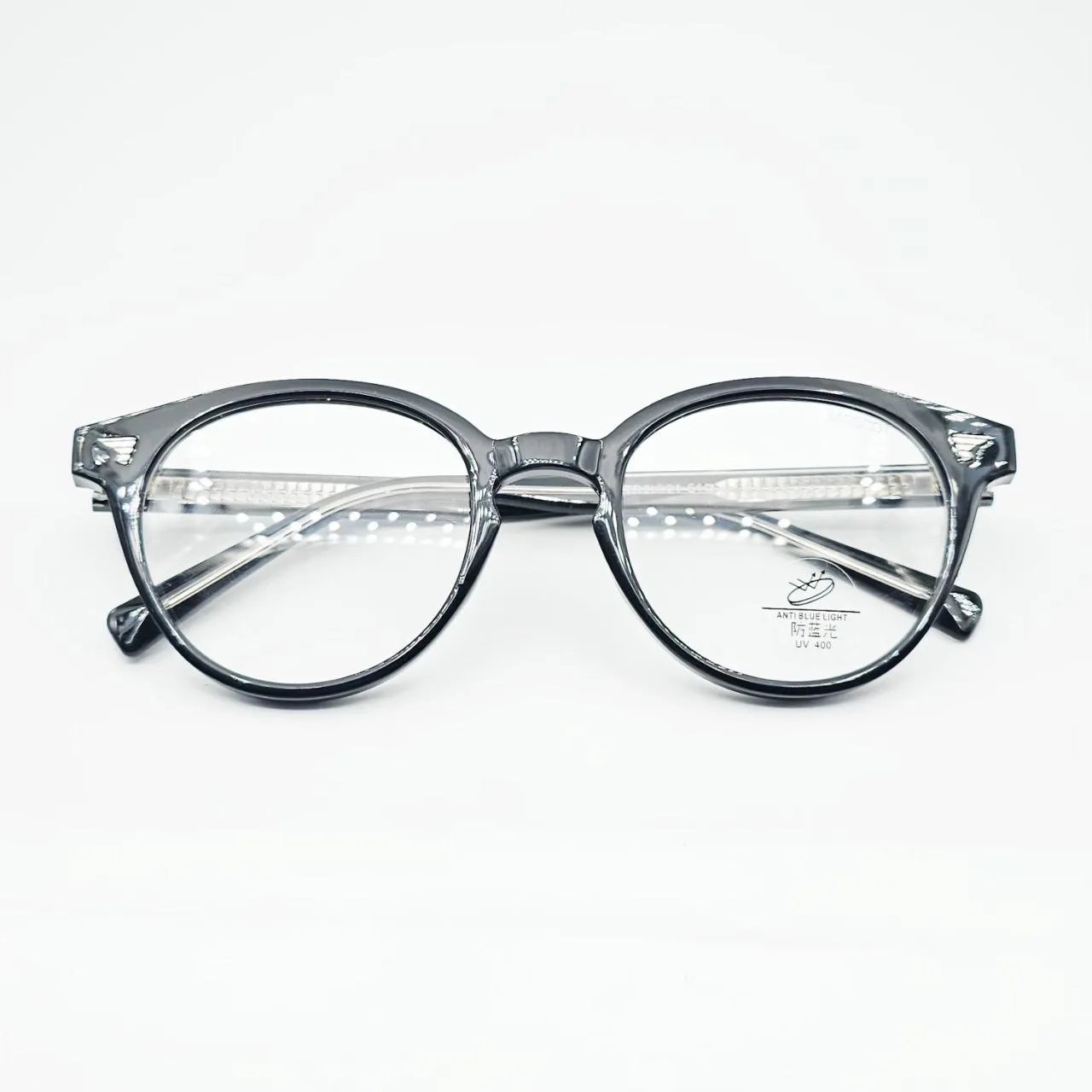 عکس نمای از بالا عینک طبی گرد نشکن برند MOSCOT رنگ black