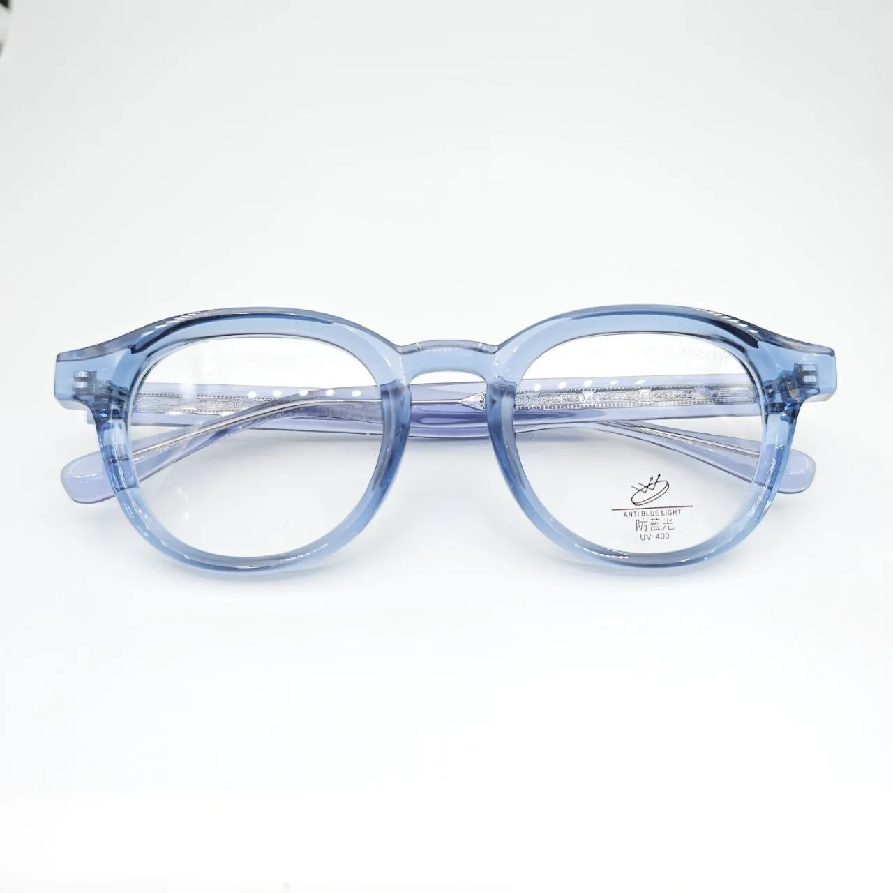 عکس نمای از بالا عینک طبی TR90 برند MOSCOT رنگ blue