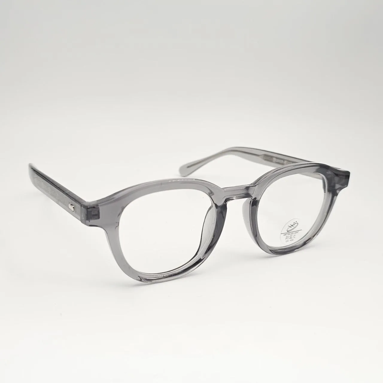 عکس نمای 45 درجه عینک طبی TR90 برند MOSCOT رنگ gray