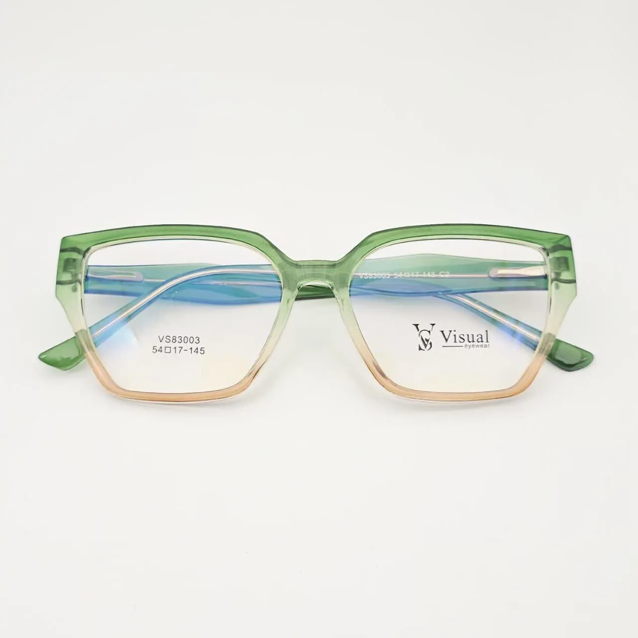 عکس نمای از بالا عینک طبی گربه ای برند VISUAL  کدVS83003 رنگ green