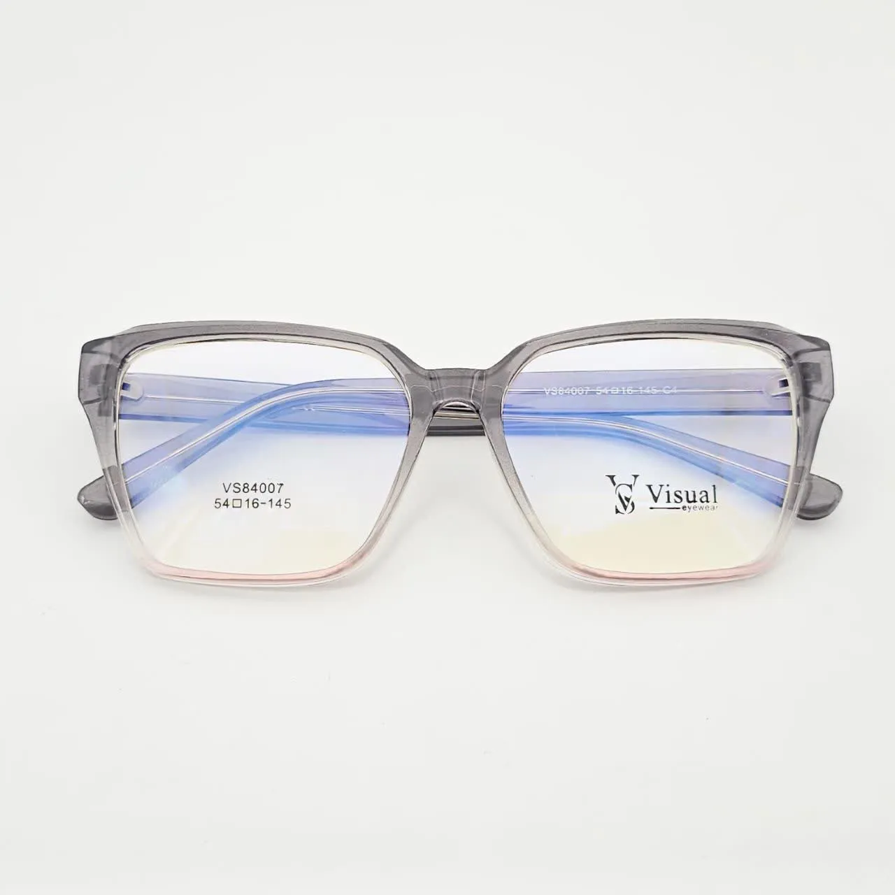 عکس نمای از بالا عینک طبی زنانه بزرگ برند VISUAL مدل VS84007 رنگ gray