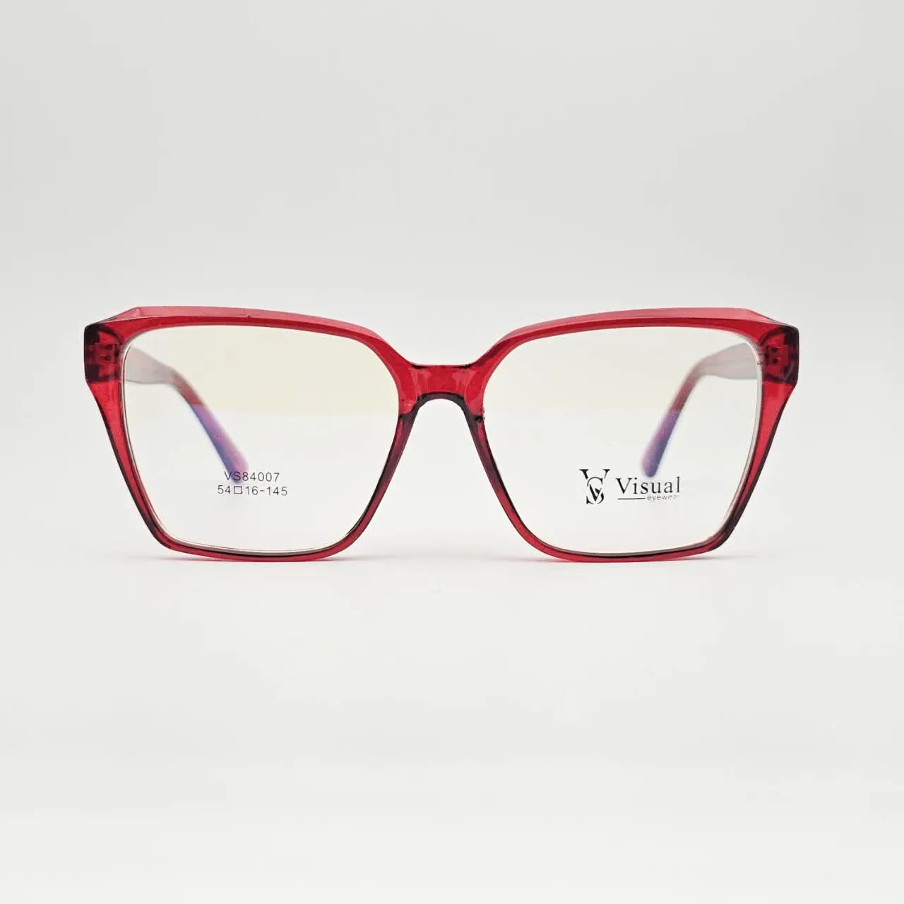 خرید عینک طبی زنانه بزرگ برند VISUAL مدل VS84007 رنگ red
