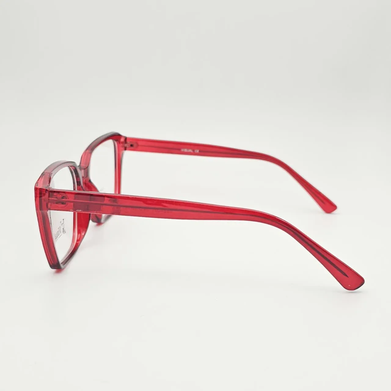 عکس نمای دسته عینک طبی زنانه بزرگ برند VISUAL مدل VS84007 رنگ red