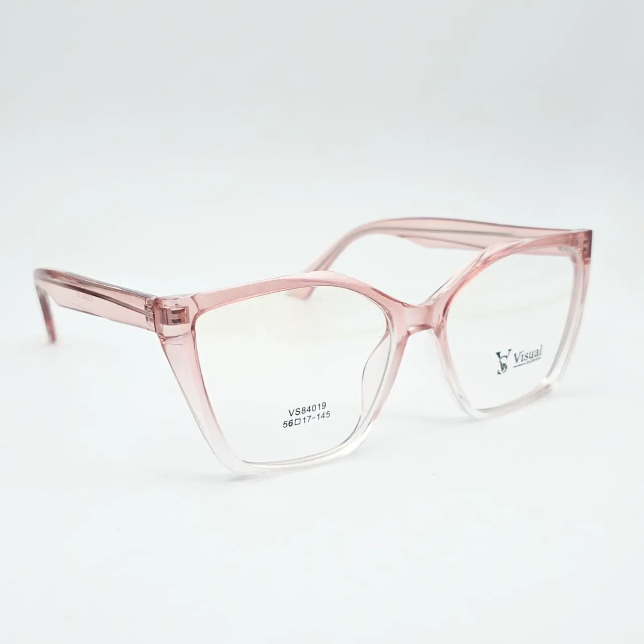 عکس نمای 45 درجه عینک طبی زنانه برند VISUAL مدل VS84019 رنگ pink,transparent