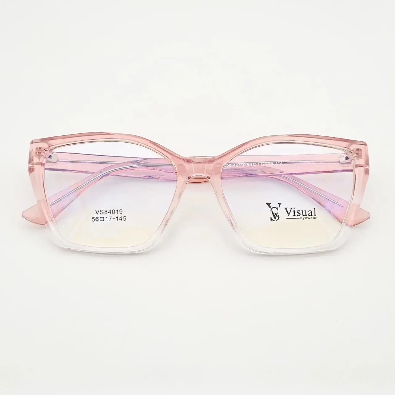 عکس نمای از بالا عینک طبی زنانه برند VISUAL مدل VS84019 رنگ pink,transparent