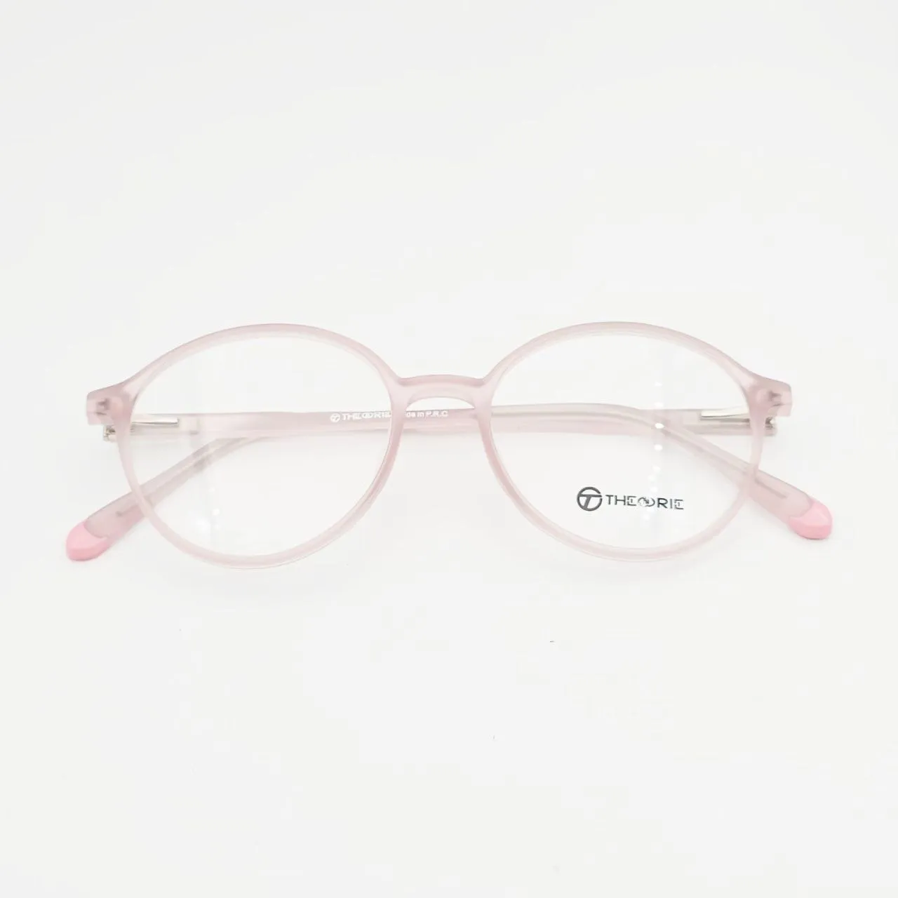عکس نمای از بالا عینک طبی گرد زنانه Theorie رنگ pink
