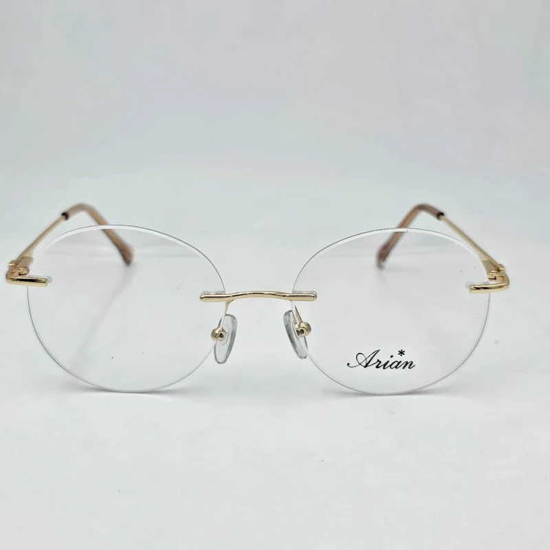 عینک بدونه دور گرد طلایی فلزی کد ۱۴۸۶