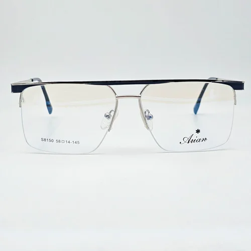 عینک طبی مردانه Arian نیمفریم نقرهای با پلبالایی مشکی و طراحی مدرن