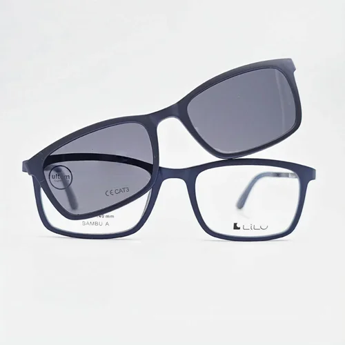 عینک دوکاره مغناطیسی مردانه مدل Lilo Bambu A