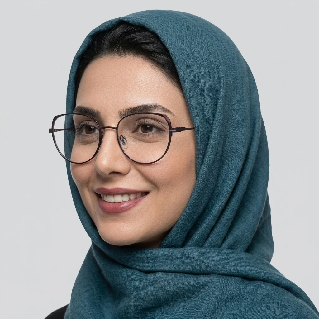 پرو آنلاین عینک طبی زنانه CHARMANT by Caroline Abram برند CHARMENT جنس تیتانیوم رنگ brown__navy روی صورت